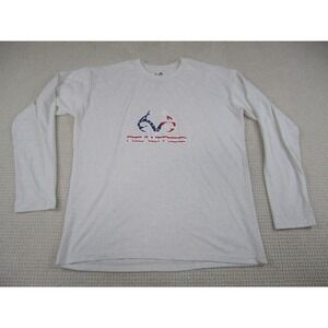 Realtree Shirt Mens XL Gray USA Graphic Print Long Sleeve Crew Neck Cotton‎